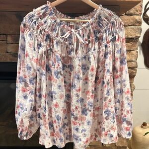 Zac & Rachel Size Xl Flowy, Floral, Feminine Gauzy Top / Blouse